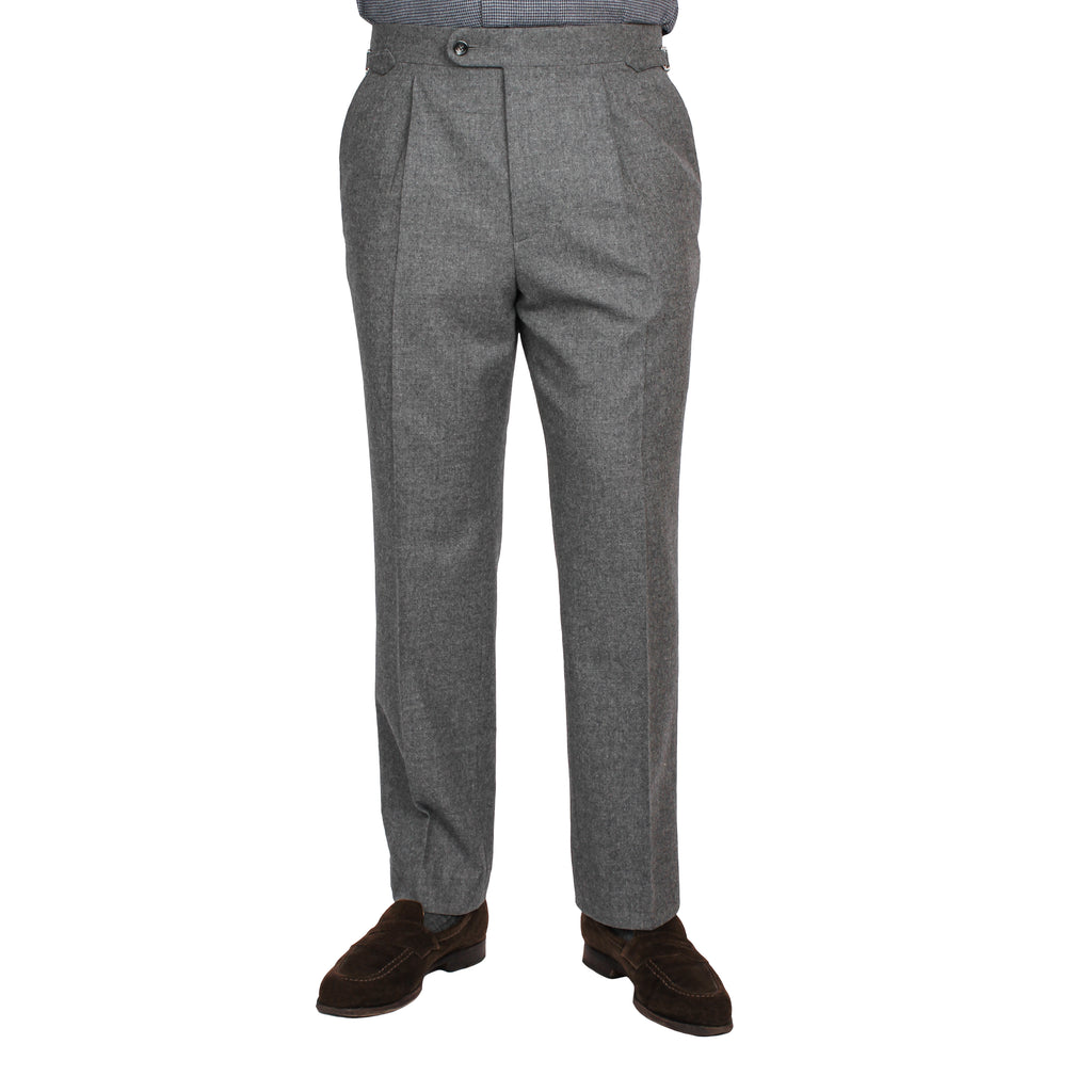 Single Pleat Trousers - Light Grey