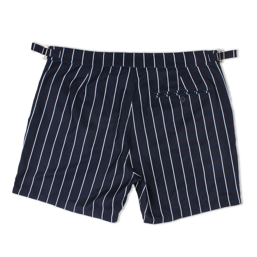 Tailored Swim Shorts - Navy Pinstripe
