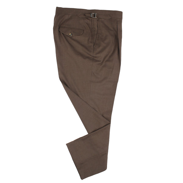 Single Pleat Trousers - Dark Brown