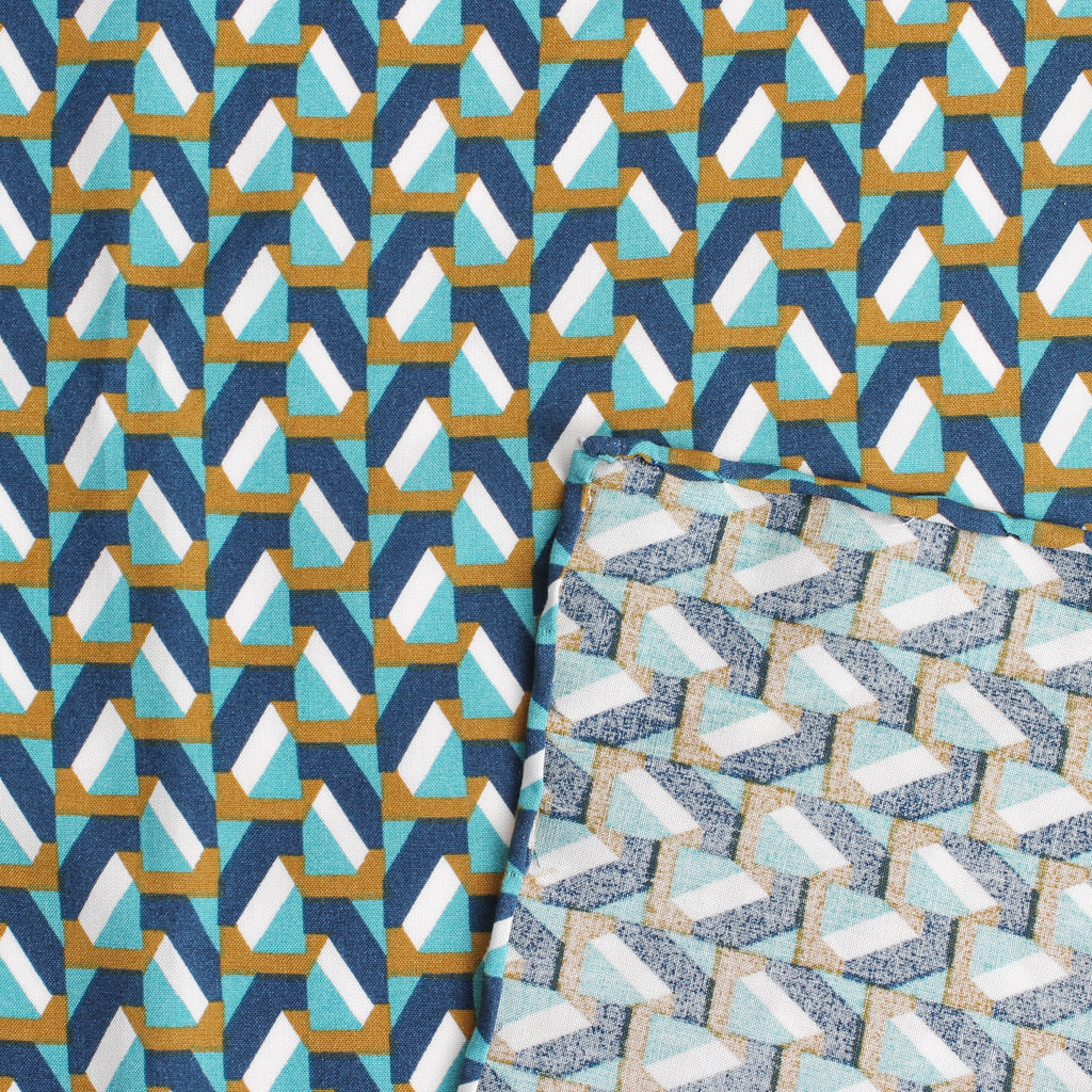 Bandana - Blue Blocky Print