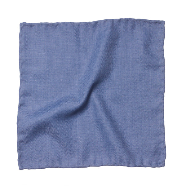 Pocket Square - Light Blue Herringbone