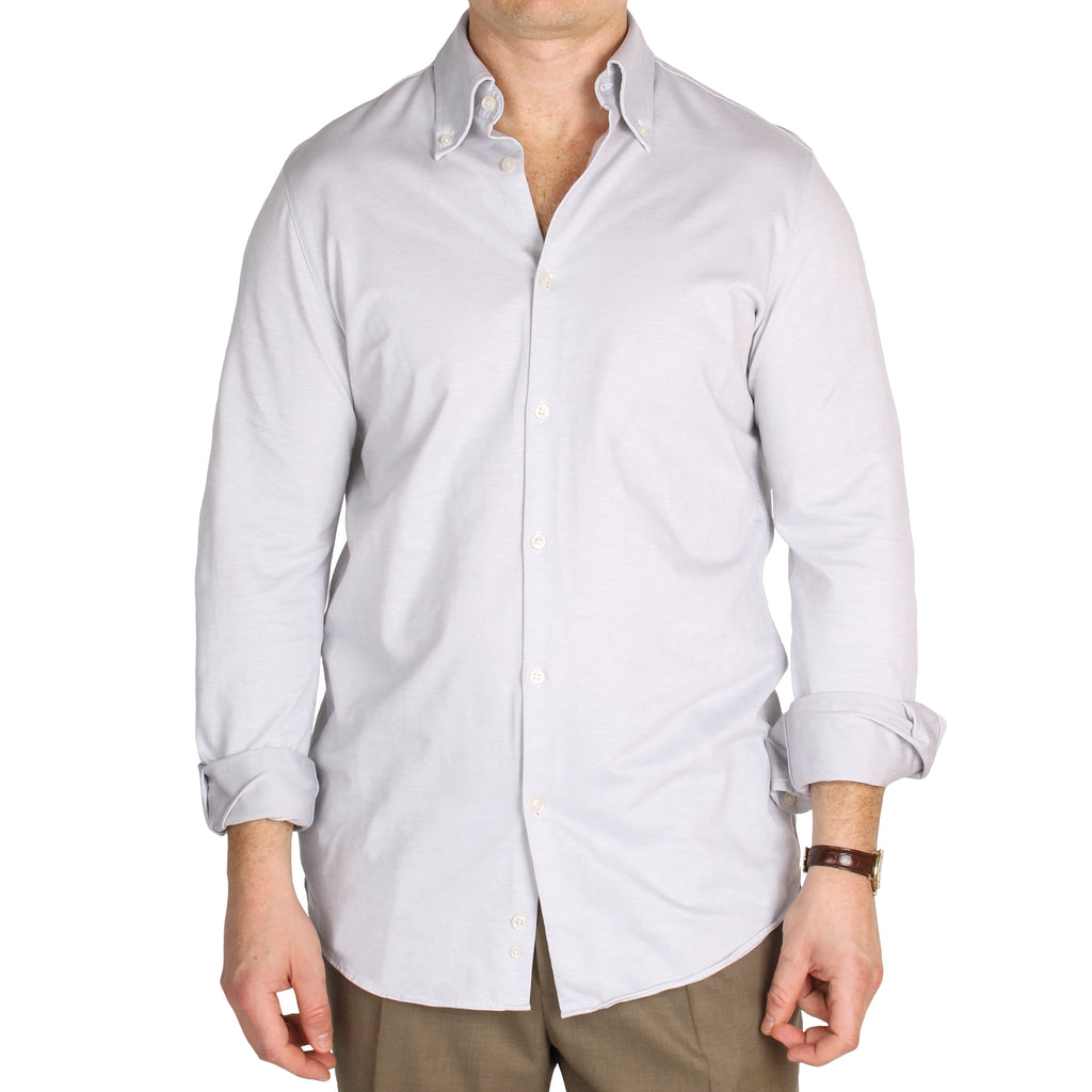 Button Down Shirt - Off White Herringbone