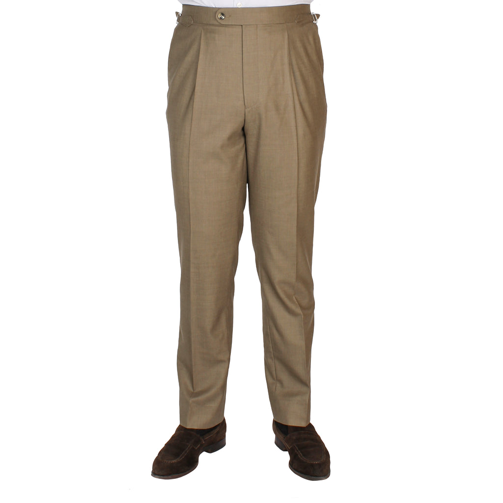 Single Pleat Trousers - Brown