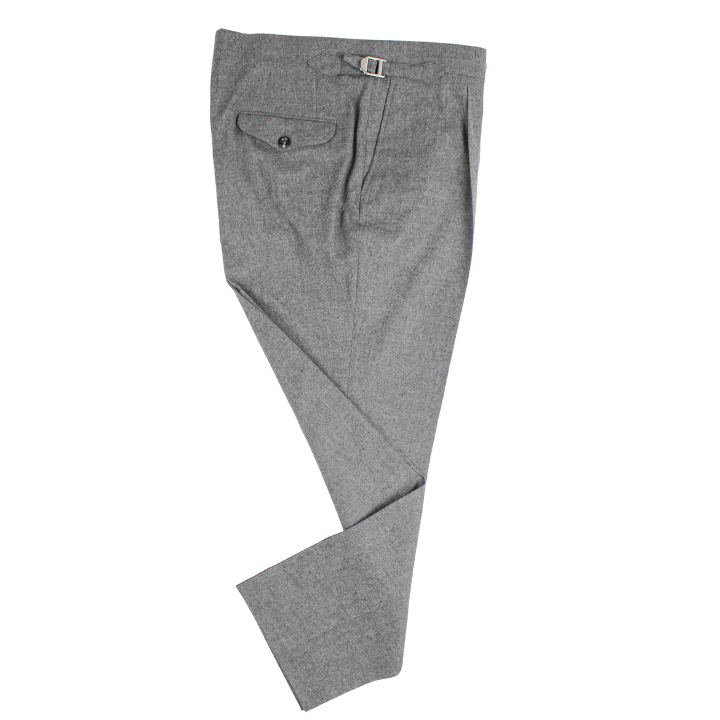 Single Pleat Trousers - Light Grey