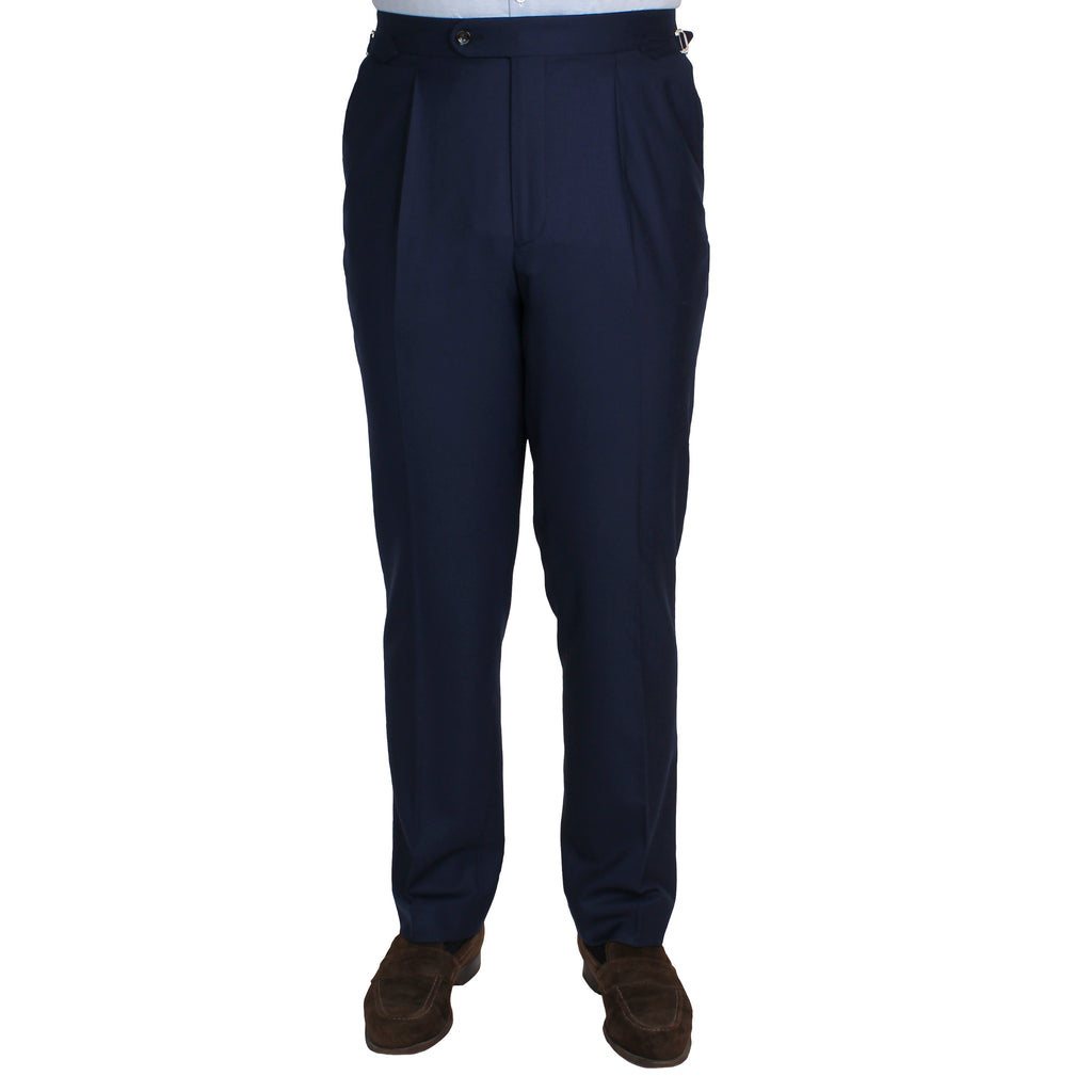 Single Pleat Trousers - Navy